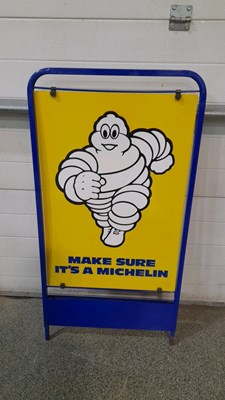 Lot 3 - EARLY 1990'S MICHELIN DOUBLE SIDED METAL SIGN 44" X 23" NEW OLD STOCK