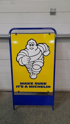 Lot 3 - EARLY 1990'S MICHELIN DOUBLE SIDED METAL SIGN 44" X 23" NEW OLD STOCK