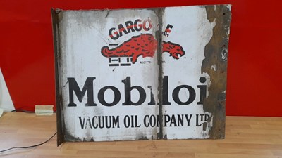 Lot 413 - MOBILOIL VACUUM OIL COMPANY LTD, DOUBLE SIDED ENAMEL SIGN 20" x 16"
