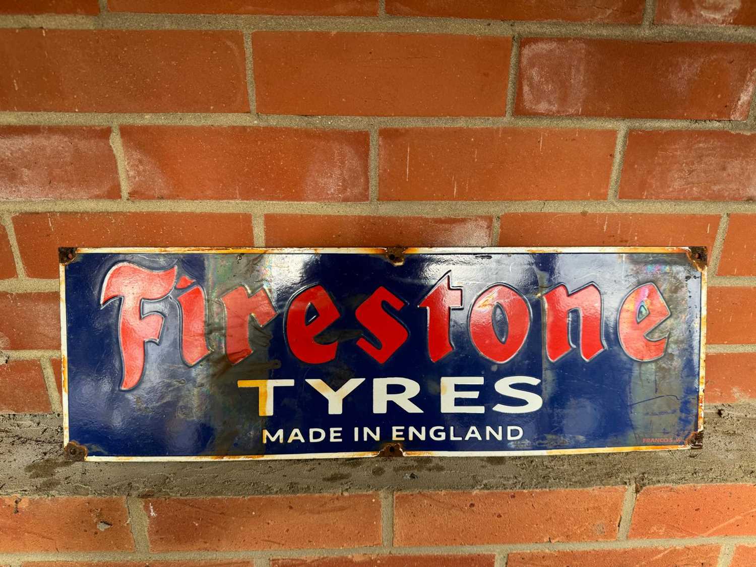 Lot 131 - FIRESTONE ENAMEL SIGN 24