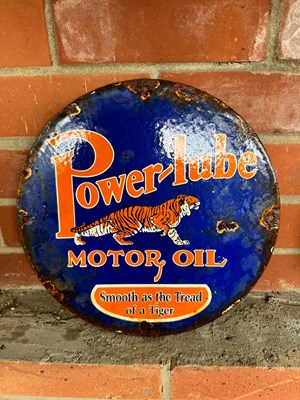Lot 189 - POWERLUBE ENAMEL SIGN 12" DIAMETER