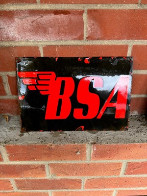 Lot 851 - BSA ENAMEL SIGN 12" X 8"