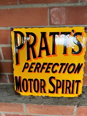 Lot 273 - PRATTS ENAMEL SIGN 12" x 12"
