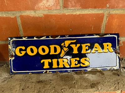Lot 819 - GOODYEAR ENAMEL SIGN 12" X 4"