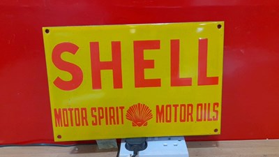 Lot 795 - SHELL MOTOR SPIRIT ENAMEL SIGN 14" X 9.5"