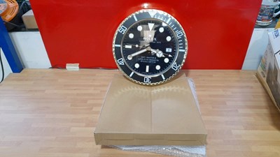 Lot 637 - OFFICIALLY - LICENSED ROLEX WALL CLOCK 13"