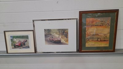 Lot 508 - 3X FRAMED CAR PRINTS