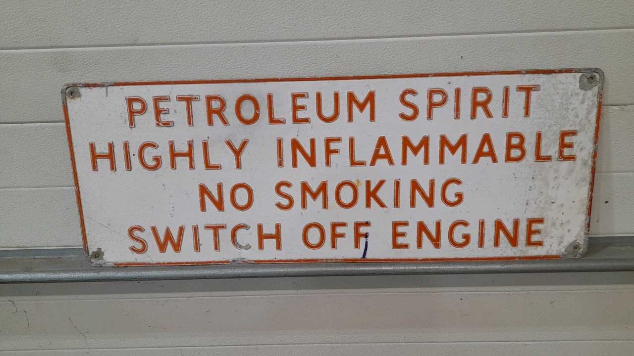 Lot 43 - PETROLEUM SPIRIT ALUMINIUM SIGN 36" X 13"