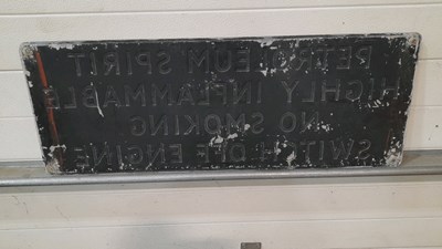 Lot 43 - PETROLEUM SPIRIT ALUMINIUM SIGN 36" X 13"