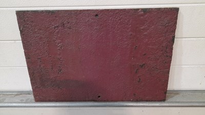 Lot 111 - BEWARE OF TRAINS CAST IRON SIGN 22" X 15"