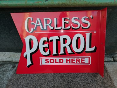 Lot 558 - CARLESS PETROL SOLD HERE DOUBLE-SIDED SIGN 25" x 18" WALL MOUNTED