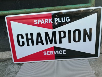 Lot 545 - CHAMPION SPARK PLUG SIGN 33" X 18"