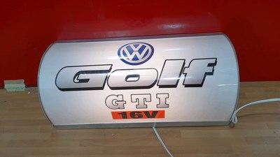 Lot 121 - ILLUMINATED VW GTI SIGN 18" X 10"