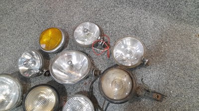 Lot 613 - BOX OF SPOT LIGHTS & HEADLAMPS