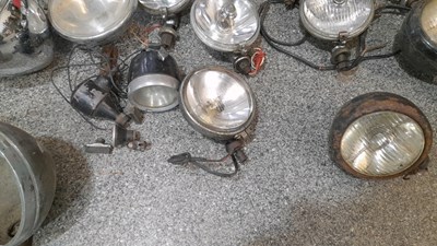 Lot 613 - BOX OF SPOT LIGHTS & HEADLAMPS
