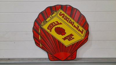 Lot 257 - SHELL MOTOR OIL ENAMEL SIGN 29" X 28"