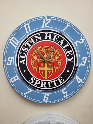 Lot 237 - AUSTIN HEALEY SPRITE CLOCK 32" DIA