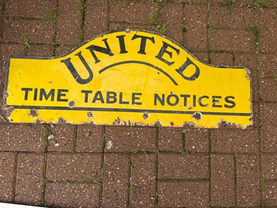 Lot 31 - UNITED TIME TABLE ENAMEL SIGN