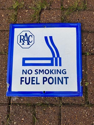 Lot 237 - RAC NO SMOKING FUEL POINT ENAMEL SIGN