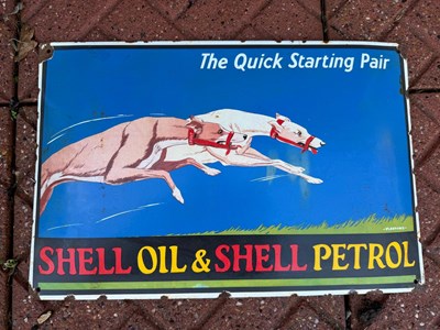 Lot 365 - SHELL OIL GREYHOUND ENAMEL SIGN