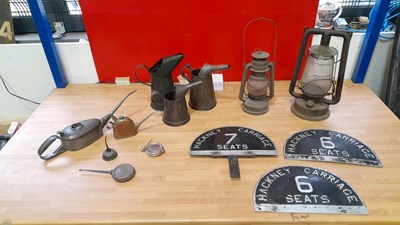 Lot 755 - BOX OF OIL JUGS & OIL CANS