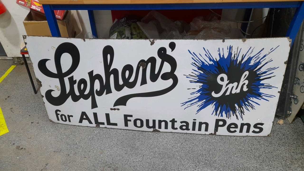Lot 151 - STEPHENS INK ENAMEL SIGN ( 1930 ) 68" X 28"