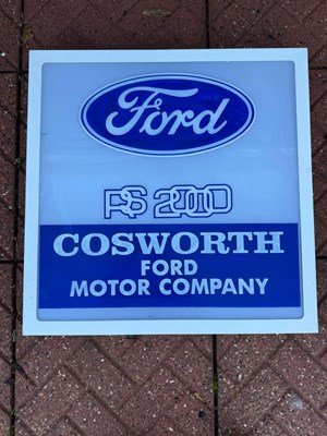 Lot 435 - FORD COSWORTH LIGHT UP SIGN 24" X 24"