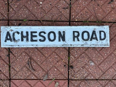 Lot 499 - CAST ACHESON ROAD SIGN 30.5" X 6"