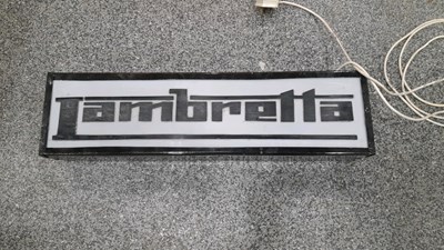 Lot 217 - LAMBRETTA LIGHT UP SIGN 28" X 8"