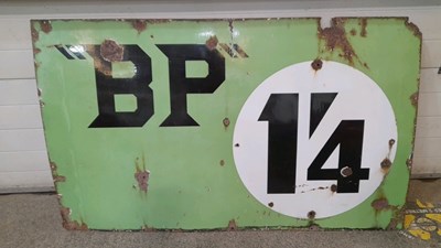 Lot 227 - LARGE BP 1'4 ENAMEL SIGN 60" X 36"