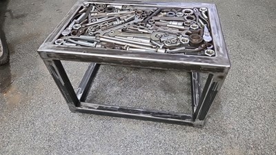Lot 17 - STEAM PUNK TABLE 24" X 15"