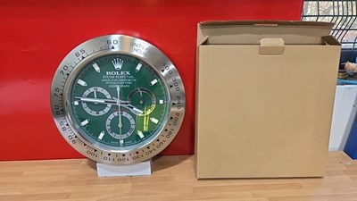Lot 251 - ROLEX STYLE WALL CLOCK 13"