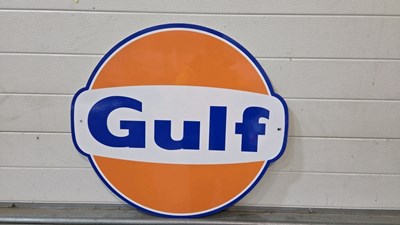 Lot 128 - GULF ENAMEL SIGN 26" X 24"