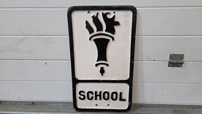 Lot 194 - SCHOOL CAST SIGN 20" X 12"