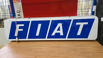 Lot 3 - LIGHT UP DOUBLE-SIDED FIAT SIGN 61" X 16"