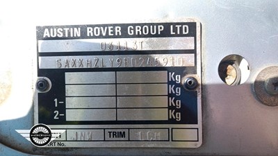 Lot 172 - 1989 ROVER 216 VDP EFI AUTO