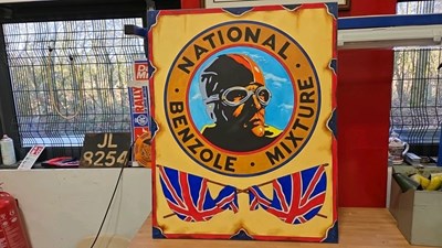Lot 735 - NATIONAL BENZOLE MIXTURE HAND PAINTED ON CANVAS 40" X 32"