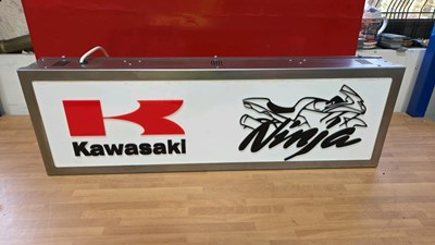 Lot 71 - KAWASAKI DOUBLE SIDED LIGHT BOX 32" X 10"