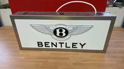 Lot 225 - BENTLEY LIGHT UP SIGN 24" X 10"