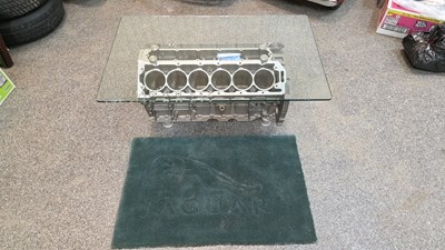 Lot 317 - JAGUAR 6.0 V12 ENGINE BLOCK COFFEE TABLE & JAGUAR RUG