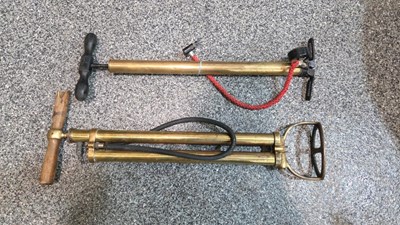 Lot 649 - 2 X BRASS TYRE PUMPS