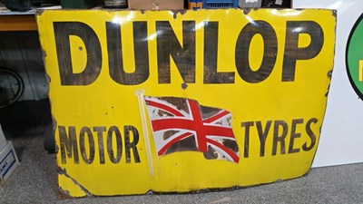 Lot 19 - DUNLOP TYRES ENAMEL SIGN 72" X 48"