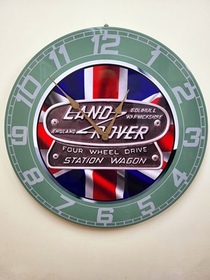 Lot 153 - LAND ROVER CLOCK 32" DIA