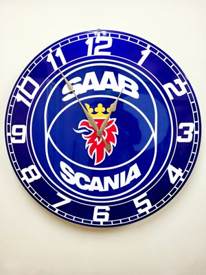 Lot 313 - SAAB SCANIA CLOCK 32" DIA