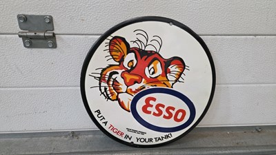 Lot 759 - ESSO PUT A TIGER IN YOUR TANK ENAMEL SIGN 12" DIA