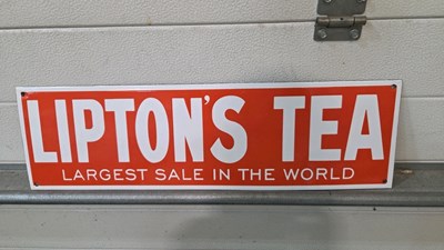 Lot 777 - LIPTON'S TEA ENAMEL SIGN 24" X 7"