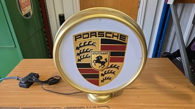 Lot 733 - PORSCHE DOUBLE SIDED, LIGHT UP SIGN 18" X 17"