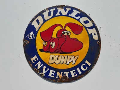 Lot 113 - DUNLOP ENAMEL SIGN 12" DIA