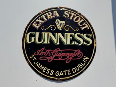 Lot 147 - EXTRA STOUT GUINNESS ENAMEL SIGN 12" DIA