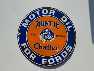 Lot 161 - MOTOR OIL FOR FORDS ENAMEL SIGN 12" DIA